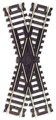 Atlas Model Railroad 839 HO Scale Snap Track Crossing -- 30 Degrees, Nickel-Silver Rail, Black Ties