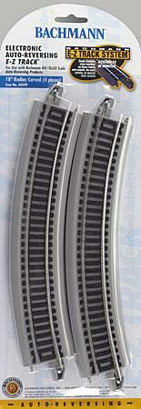 Bachmann 44549 On30 Scale Reversing System - E-Z Track(R) -- 18" Radius Curved w/Nickel Silver Rail & Gray Roadbed pkg(4)