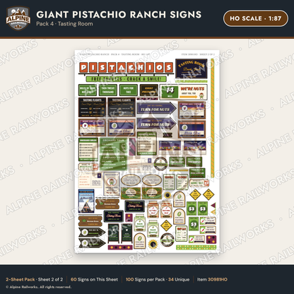 Alpine Railworks 30981HO HO Scale Roadside Signs - Giant Pistachio