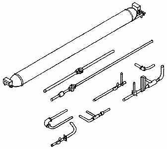 Details West AT-304 HO Scale Air Tank Detail Set w/Pipes -- For Early
