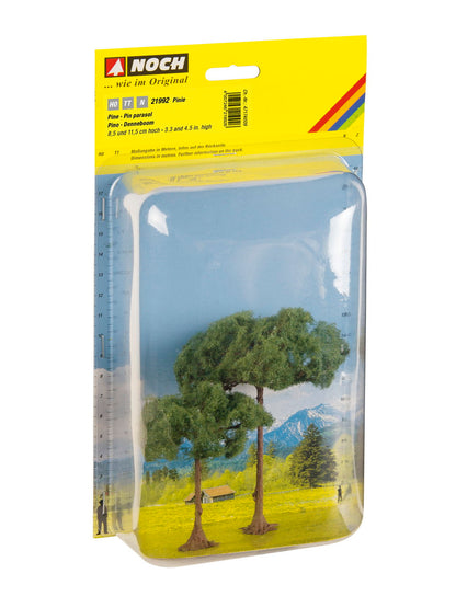Noch 21992 All Scale Stone Pine Trees, 8.5 & 11.5 cm, Set of 2