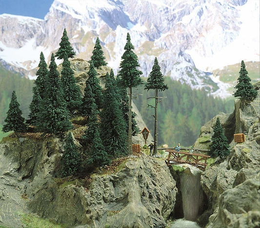 Busch 6478 HO Scale Forest Set with Fir Trees & Scenery