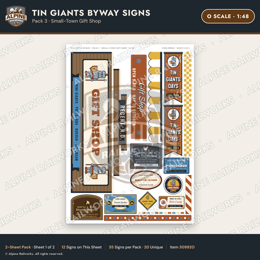 Alpine Railworks 30992O O Scale Roadside Signs - Scrap Metal Giants