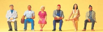 Preiser 10537 HO Scale Passengers Seated pkg(6)