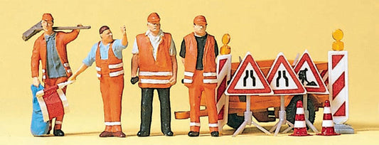 Preiser 10347 HO Scale Street Repair Crew Figure Set