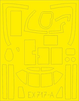 Eduard EX717 1/48 Mask B-26C Invader TFace Canopy Mask Set for ICM