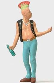 Preiser 28092 HO Scale Individual Figures, Pedestrians Punk Rocker