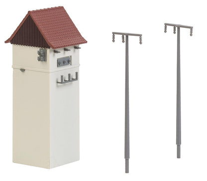 Faller 120241 HO Electrical Substation with Power Poles Kit