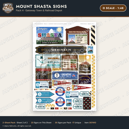 Alpine Railworks 30741O O Scale Tourist Signs - Mount Shasta