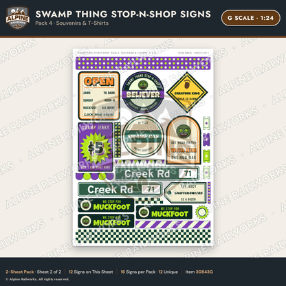 Alpine Railworks 30843G G Scale Roadside Signs - Swamp Monster Store