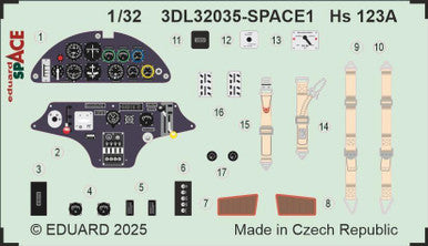 Eduard 3DL32035 1/32 HS 123A SPACE 3D Printed Decals