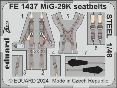 Eduard FE1437 1/48 MiG-29K Seatbelts STEEL 1/48