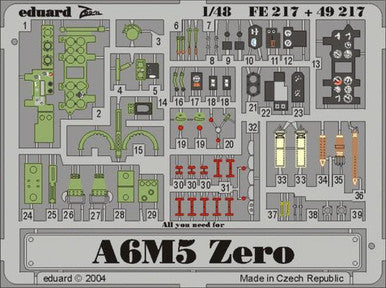 Eduard FE217 1/48 Zero for Hasegawa Photo Etch Detail Set