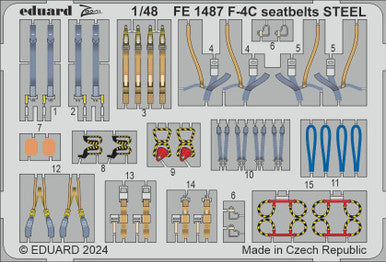 Eduard FE1487 1/48 F-4C Seatbelts STEEL Zoom Set for HOBBY 2000 /