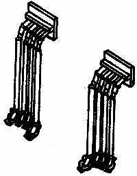 Details West 295 HO Scale MU Hoses 4-Cluster 36" -- Pre-1980 Locomotives pkg(4)