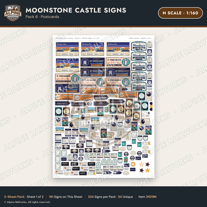 Alpine Railworks 31019N N Scale Roadside Signs - Stone Castle