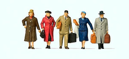 Preiser 65365 1/45 Scale Walking Passengers pkg(5)