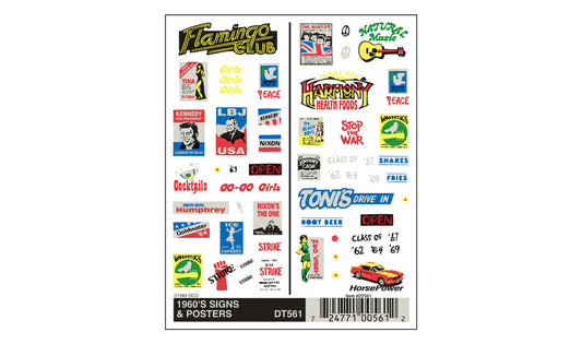 Woodland Scenics DT561 All Scale 1960's Signs and Posters
