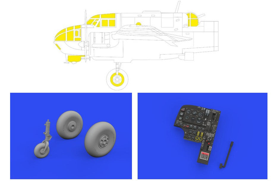 Eduard 644200 1/48 Aircraft- Beaufort Mk I LooKplus for ICM (Mask, Photo-Etch &