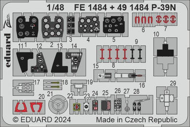 Eduard FE1484 1/48 P-39N Zoom Set for ARMA HOBBY Zoom Photo Etch Set