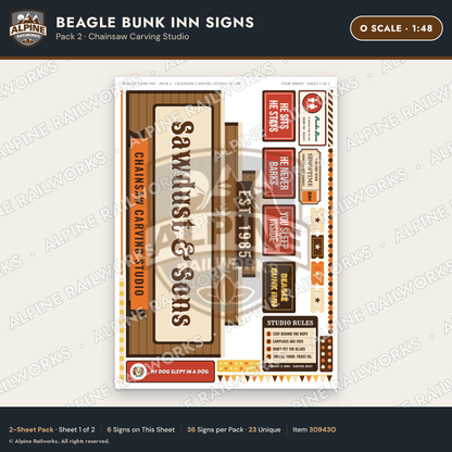 Alpine Railworks 30943O O Scale Roadside Signs - Dog-Shaped Inn