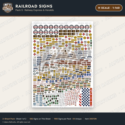 Alpine Railworks 30072N N Scale Railroad Signs - Railway Express