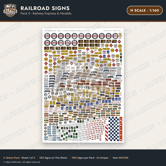Alpine Railworks 30072N N Scale Railroad Signs - Railway Express