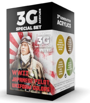AK Interactive 11693 Figure Series: WWII Japanese Pilot Uniforms 3G Acrylic Pain