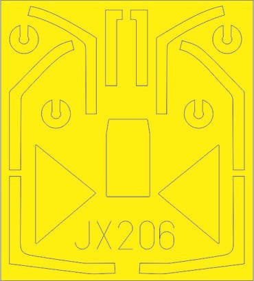 Eduard JX206 1/32 Mask Fw190A8 for RMG Canopy Mask Set