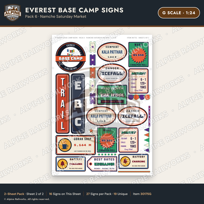 Alpine Railworks 30175G G Scale Everest Base Camp Signs