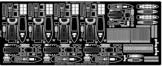White Ensign Models 2012 1/200 Bismarck, Tirpitz Ships Boat Fittings