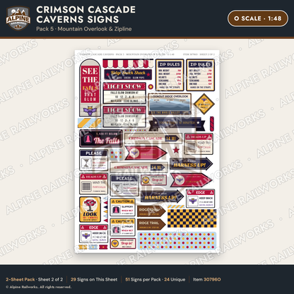 Alpine Railworks 30796O O Scale Roadside Attraction Signs - Caverns