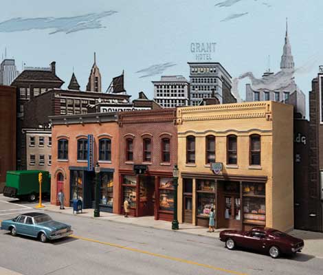 Walthers Cornerstone 4072 HO Merchant Row Background Building Kit