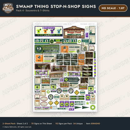 Alpine Railworks 30843HO HO Scale Roadside Signs - Swamp Monster Store