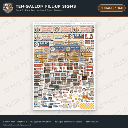 Alpine Railworks 30923N N Scale Roadside Attraction Signs - Cowboy Hat