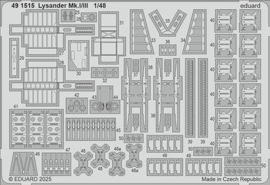 Eduard 491515 1/48 Lysander Mk.I/III Photo Etched Set for AIRFIX Kit