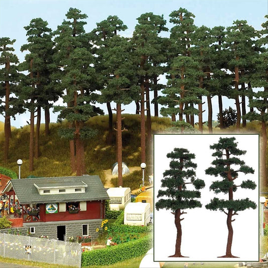 Busch 6141 HO Scale Pine Trees, pkg(2), 5-1/8 & 5-3/4 in.