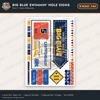 Alpine Railworks 30958G G Scale Roadside Attraction Signs - Blue Whale