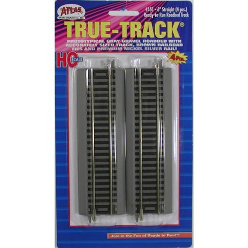 Atlas 451 HO True-Track 6" Straight Track (4)