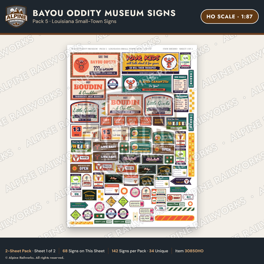 Alpine Railworks 30850HO HO Scale Roadside Signs - Oddity Museum