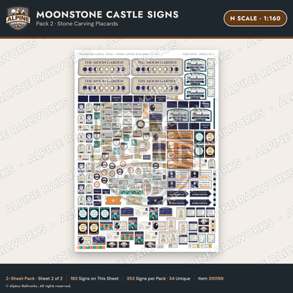 Alpine Railworks 31015N N Scale Roadside Signs - Stone Castle