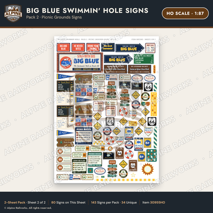 Alpine Railworks 30955HO HO Scale Roadside Signs - Blue Whale