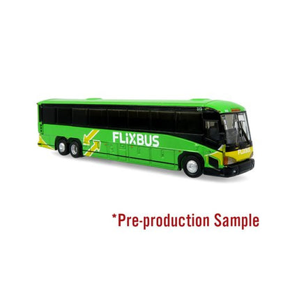 Iconic Replicas 1600571 N Scale MCI D4505 Coach - Assembled -- Flixbus (green, y