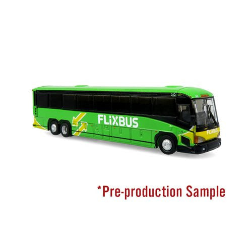 Iconic Replicas 1600571 N Scale MCI D4505 Coach - Assembled -- Flixbus (green, y