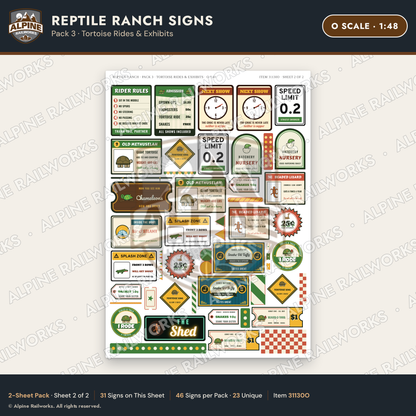 Alpine Railworks 31130O O Scale Roadside Signs - Reptile Zoo