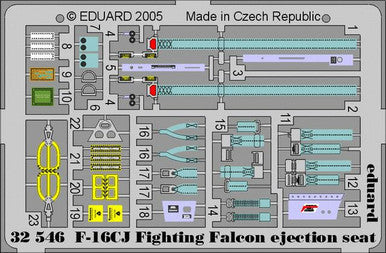 Eduard 32546 1/32 F-16CJ Ejection Seat for Tamiya (Pre-Painted)