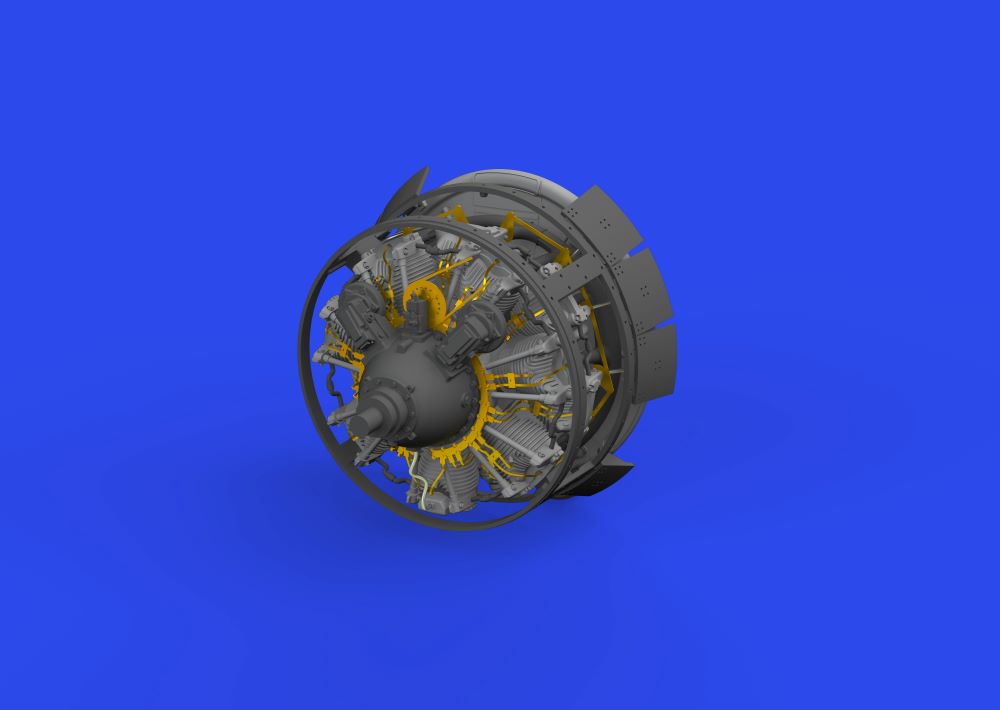 Eduard 648826 1/48 Aircraft- F4F3 Engine Late for EDU (Photo-Etch & Resin)