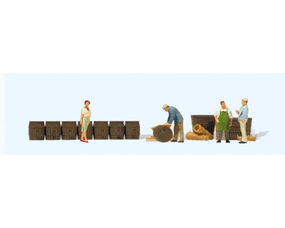 Preiser 10781 HO Scale On the Vineyard Farm pkg(4)