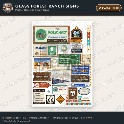 Alpine Railworks 31071O O Scale Roadside Signs - Bottle Tree Ranch