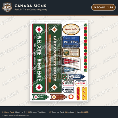 Alpine Railworks 30380G G Scale Canada Signs - Trans-Canada Highway